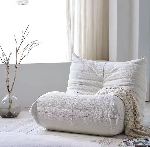 Teddy Fabric Foam-Filled Armless Floor Lounge Chair