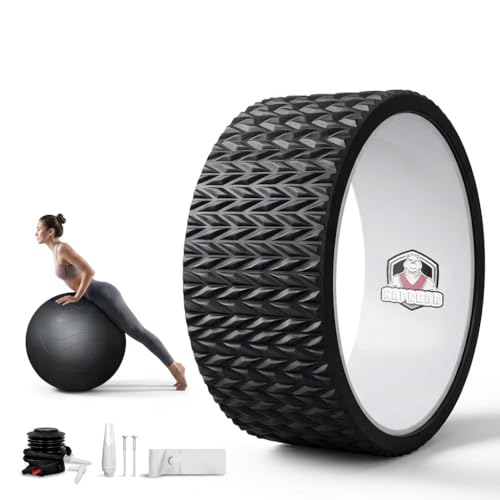 HAPBEAR Yoga Wheel Set with Exercise Ball