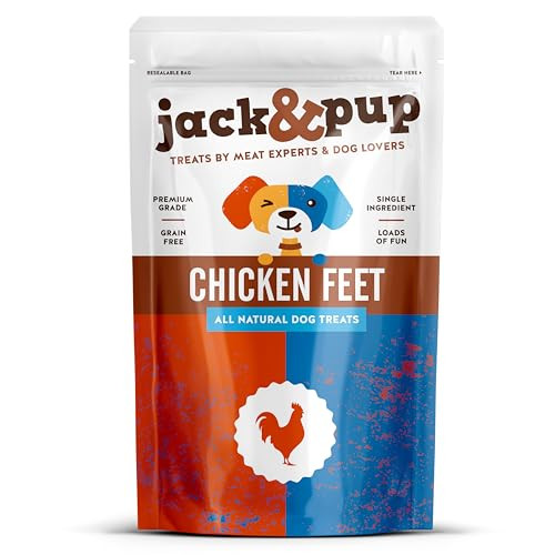 Jack&Pup Chicken Feet All Natural Dog Chews 75-Count