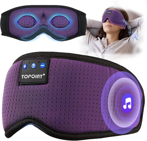 TOPOINT Bluetooth 5.4 Sleep Mask Headphones w/ 3D Light-Blocking Eye Contours & 15H Battery Deal