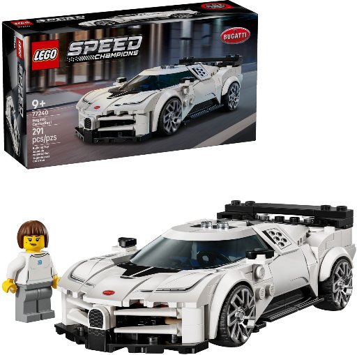 LEGO Speed Champions Bugatti Centodieci Hyper Sports Car Toy 77240, 291 Pcs.