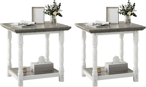 YITAHOME 2PCS Roman Column Square Side Table
