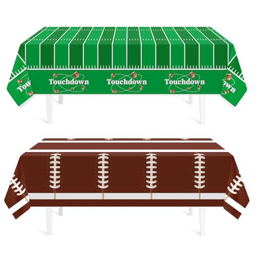 2 Pack Football Tablecloth Disposable Plastic Tablecloth