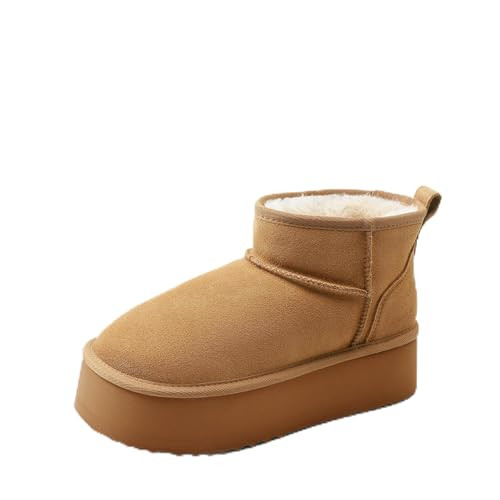 DREAM PAIRS Women's Genuine Suede Platform Winter Boots