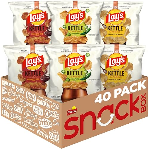Lay's Kettle Cooked Variety Pack Potato Chips, 40-Pack (0.85 oz)