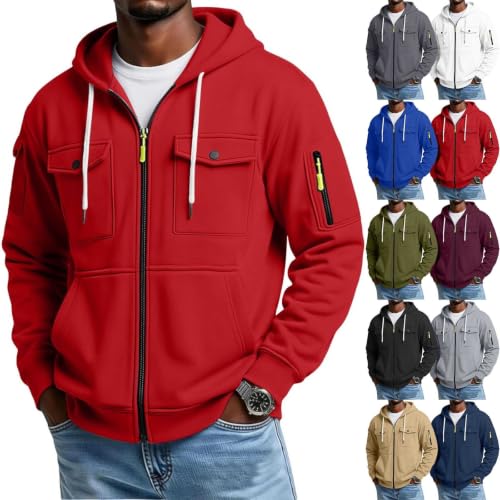 Heavyweight Warm Fleece Hooded Zip Up Jacket Deal