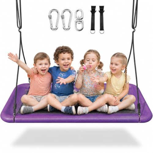 Everyfun Rectangle Platform Tree Swing 60" x 32" w/ Adjustable Straps (Purple) Deal