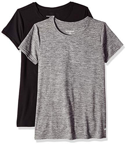2-Pack Amazon Essentials Women's Active Quick Dry Tech Stretch Workout Gym Short-Sleeve Crewneck T-Shirt