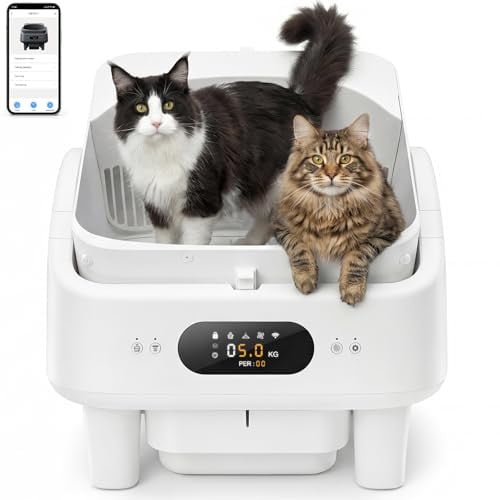 Smart Automatic Cat Litter Box with 10 Safety Sensors and 6" Large LED Deal