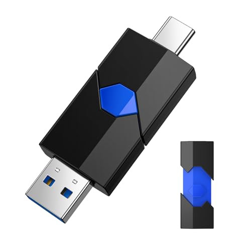 JUANWE 128GB USB 3.1 USB-C & A Dual Port Flash Drive