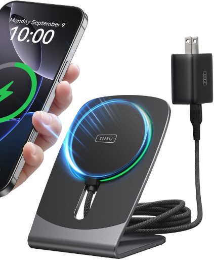 INIU Magnetic Wireless Charger Stand Qi2 Certified 15W
