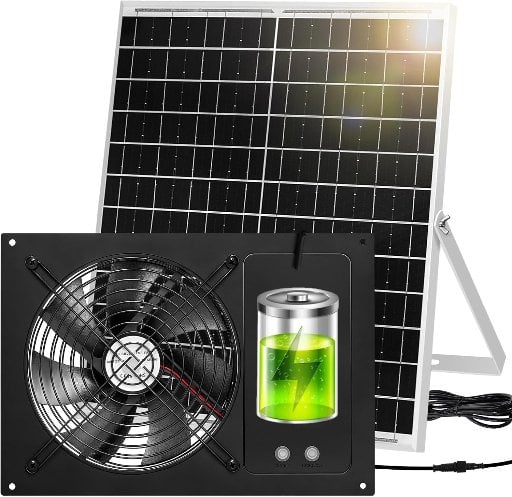 25W Solar-Powered Vent Fan with Battery Deal