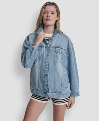 DKNY Jeans Women's Oversized Denim Trucker Jacket Deal