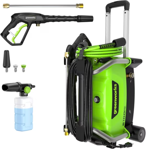 Greenworks 2100 PSI Portable Pressure Washer, 1.2 GPM
