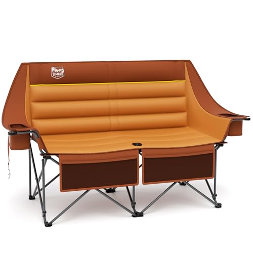 Timber Ridge Double Camping Chair Heavy Duty Outdoor Folding Camp Couch