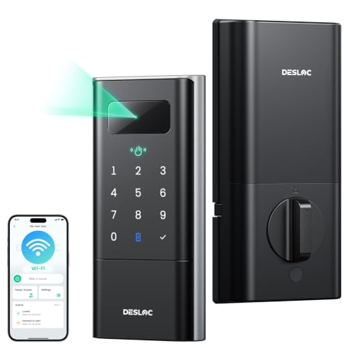 Desloc WiFi Palm Vein Smart Lock K140Plus Rechargeable Li-ion Battery Keypad Deadbolt Deal