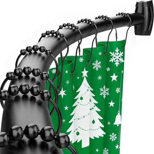 Bonpally 40" - 72" Curved Shower Curtain Rod (Black)