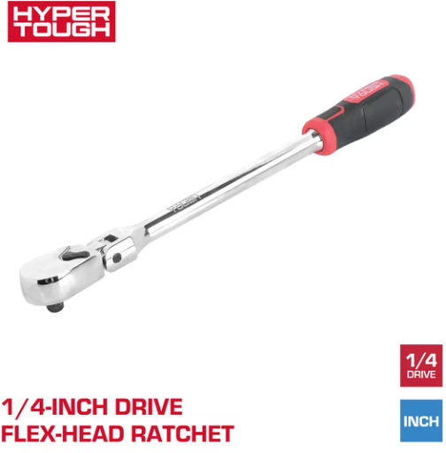 Hyper Tough 1/4-inch Drive 10-inch Flex-Head Ratchet