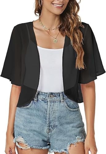 ZNVGIRL Women Shrug Chiffon Cardigans