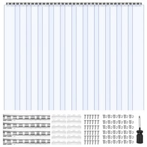 VEVOR Clear PVC Strip Curtain 84 in Height x 72 in Width x 0.08 in Thickness, 12 PCS
