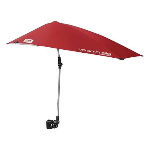 (Prime Deal) Sport-Brella Versa-Brella 4-Way Swiveling Sun Umbrella Firebrick Red Deal