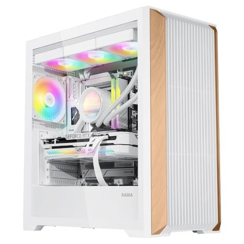SAMA Z60 Genuine Walnut Wood ATX Mid Tower PC Case w/ 4 x ARGB PWM Fans