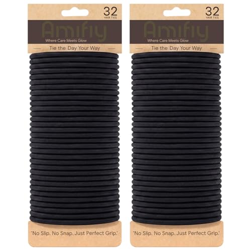 Amifiy No Damage Hair Ties 64-Count (Black) Deal
