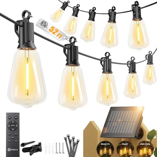 52' Brightown Outdoor Waterproof Solar String Lights w/ Remote Deal
