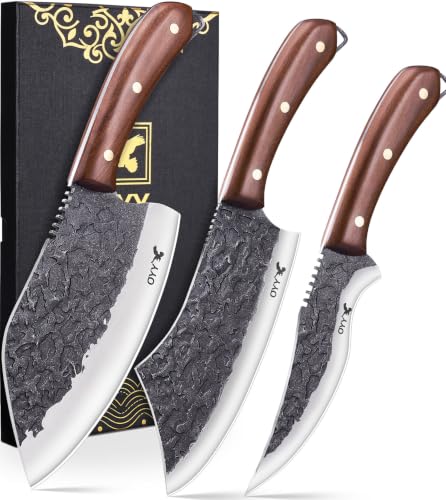3PCS Hand Forged Butcher Knife Set