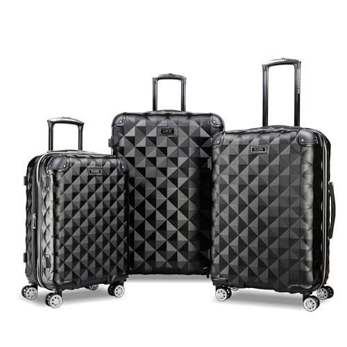Kenneth Cole REACTION Diamond Tower Collection Hardside Expandable 8-Wheel Spinner Luggage Set (20", 24", & 28", Black) Deal