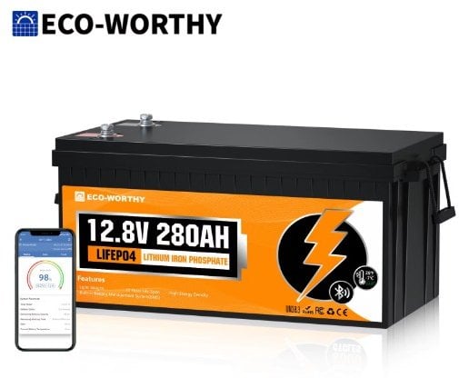 ECO-WORTHY 3584Wh 12V 280Ah LiFePO4 RV Battery w/Bluetooth & Low Temp Cutoff Deal