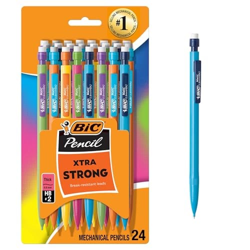BIC Xtra Strong Mechanical Pencils with Erasers, 24-Count, Thick Point (0.9mm) Deal