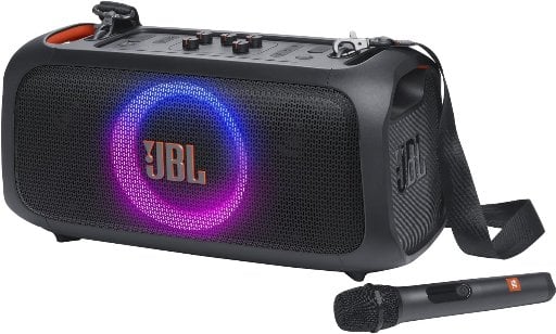 JBL PartyBox On-The-Go Essential Portable Party Speaker with Built-in Lights and Wireless Mic Deal