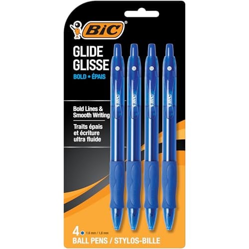 BIC Glide Bold Blue Ballpoint Pens 4-Count (Bold Point, 1.6mm) Deal
