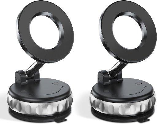 360° Vacuum Suction Magnetic Phone Holder for Car Dashboard 2-Pack
