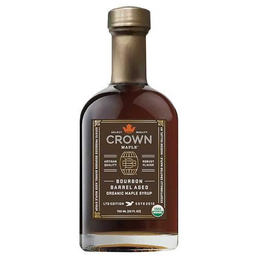 Crown Maple Organic Bourbon Barrel Aged Maple Syrup, 25 Fl Oz