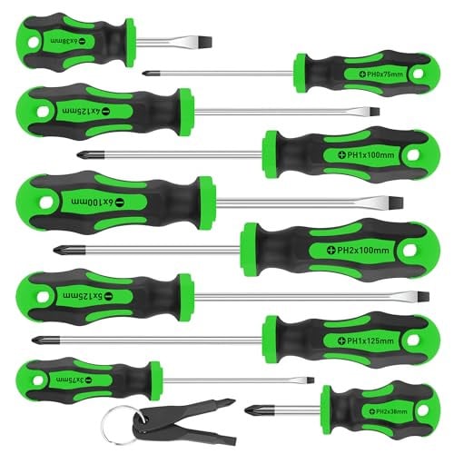 Amartisan Magnetic Screwdriver Set 10pc + 2pc Mini Key Driver Set