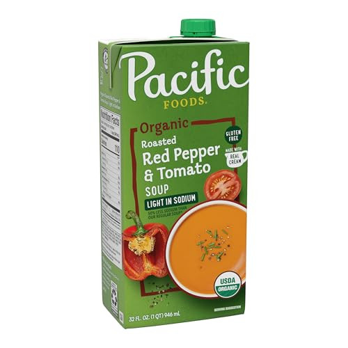 Pacific Foods Light in Sodium Organic Roasted Red Pepper and Tomato Soup 32 oz
