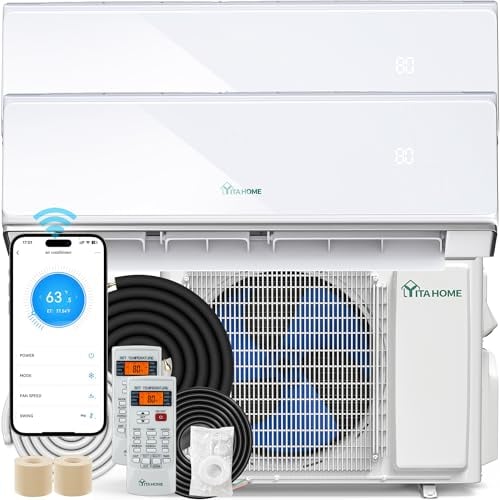 YITAHOME 18K BTU 2 Zone Mini Split AC/Heating System 9000 + 12000 BTU Deal