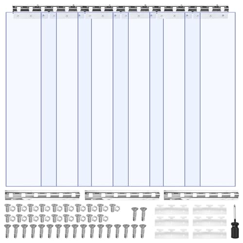 VEVOR Clear PVC Strip Curtain 84 in Height x 36 in Width x 0.08 in Thickness 6 PCS Deal