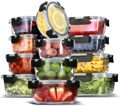 Ivy Bronx 24-Piece Glass Food Storage Containers with Lids