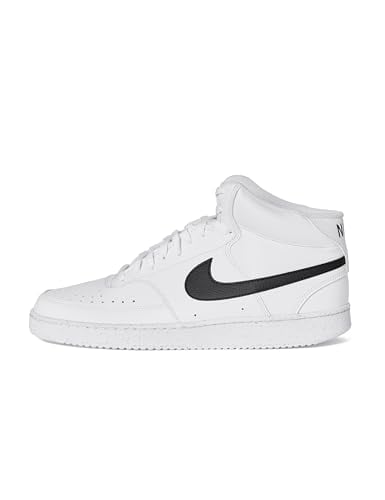 Nike Men's Court Vision Mid Next Nature Shoes (White/Black/White) Deal