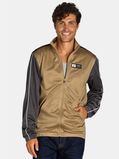 Russell Athletic Men's Polyester Tricot Jacket in Taupe, Large