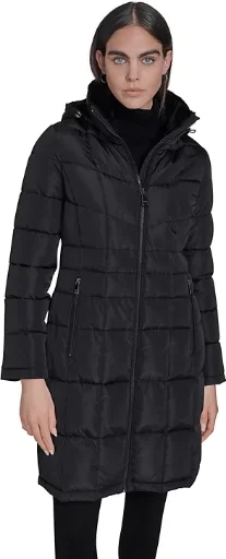 Calvin Klein Women's Hooded Stand Collar Puffer Coat Deal