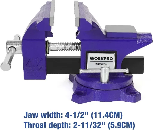 WORKPRO 4-1/2" Bench Vise for Workbench with Swivel Base Deal