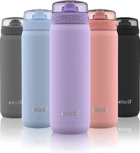 22-Oz Ello Cooper Stainless Steel Insulated Water Bottle w/ Straw & Carry Handle (Lilac) Deal