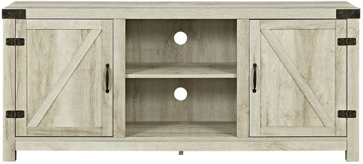 Manor Park Modern Farmhouse Barn Door TV Stand 58" White Oak Deal