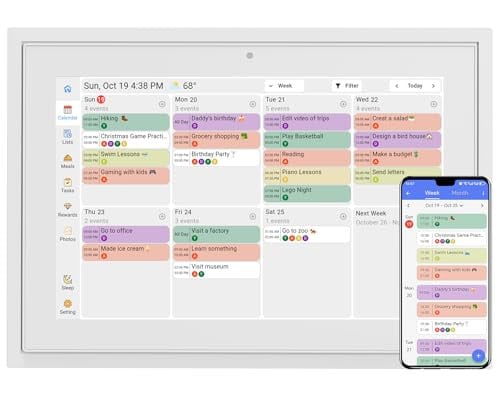 Digital Calendar 10.1 Inch Wall Planner Touch Screen WiFi Smart Electronic Planner Deal