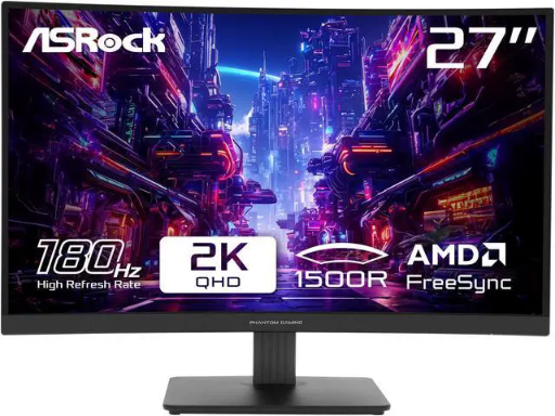 ASRock Phantom Gaming 27" 180Hz VA QHD Gaming Monitor