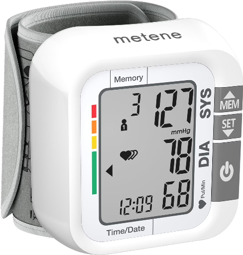 Metene Wrist Blood Pressure Monitor with Large LCD Display